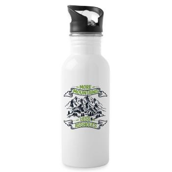 More Mountains Less Assholes Speedklettern - Trinkflasche mit integriertem Trinkhalm - Weiß - Rechts