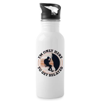 I'm Only Here To Get Belayed Alpinklettern - Trinkflasche mit integriertem Trinkhalm - Weiß - Rechts