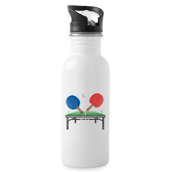 The talent has arrived: Funny table tennis - Water bottle with straw - white - Right