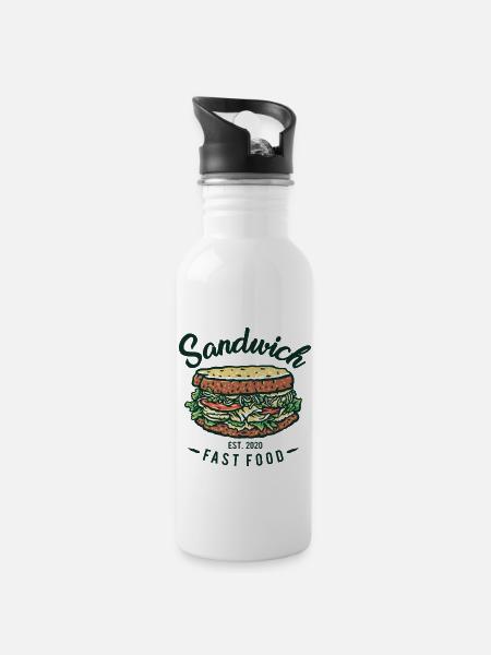 Sandwich - Gourde avec paille intégrée - blanc