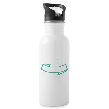 Life Is Better in Heaven Bible Verse Faith - Water bottle with straw - white - Right