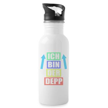 Junggesellenabschied Poltern Polterabend JGA - Trinkflasche mit integriertem Trinkhalm - Weiß - Rechts