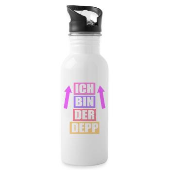 Junggesellenabschied Poltern Polterabend JGA - Trinkflasche mit integriertem Trinkhalm - Weiß - Rechts