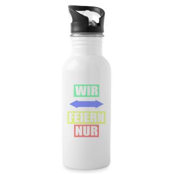 Junggesellenabschied Poltern Polterabend JGA - Trinkflasche mit integriertem Trinkhalm - Weiß - Rechts