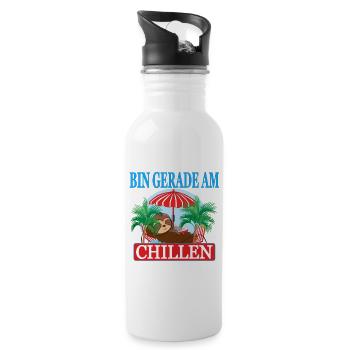 Chiller Bin gerade am chillen Auftrags chiller - Trinkflasche mit integriertem Trinkhalm - Weiß - Rechts