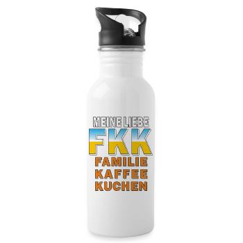 FKK FAMILIE KAFFEE KUCHEN - Trinkflasche mit integriertem Trinkhalm - Weiß - Rechts