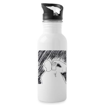 Shadowman - Trinkflasche mit integriertem Trinkhalm - Weiß - Rechts