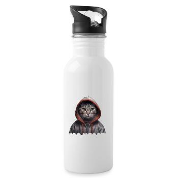 Hab mich auf Geduld testen lassen war bin negativ - Trinkflasche mit integriertem Trinkhalm - Weiß - Rechts