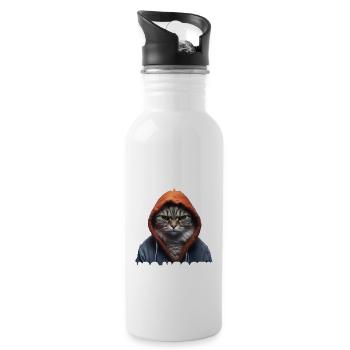 Hab mich auf Geduld testen lassen war bin negativ - Trinkflasche mit integriertem Trinkhalm - Weiß - Rechts