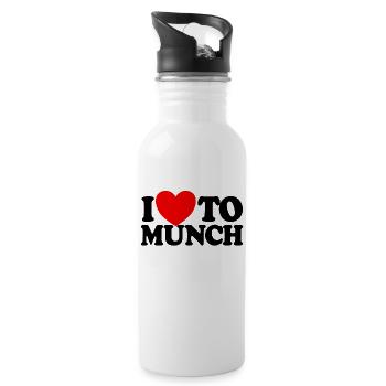 Ich liebe es, rotes Herz f�r Erwachsene Humor Lieb - Trinkflasche mit integriertem Trinkhalm - Weiß - Rechts