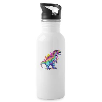 Allysaurus Dinosaur Rainbow Flag pour Ally LGBT Pun - Gourde avec paille intégrée - blanc - Droite