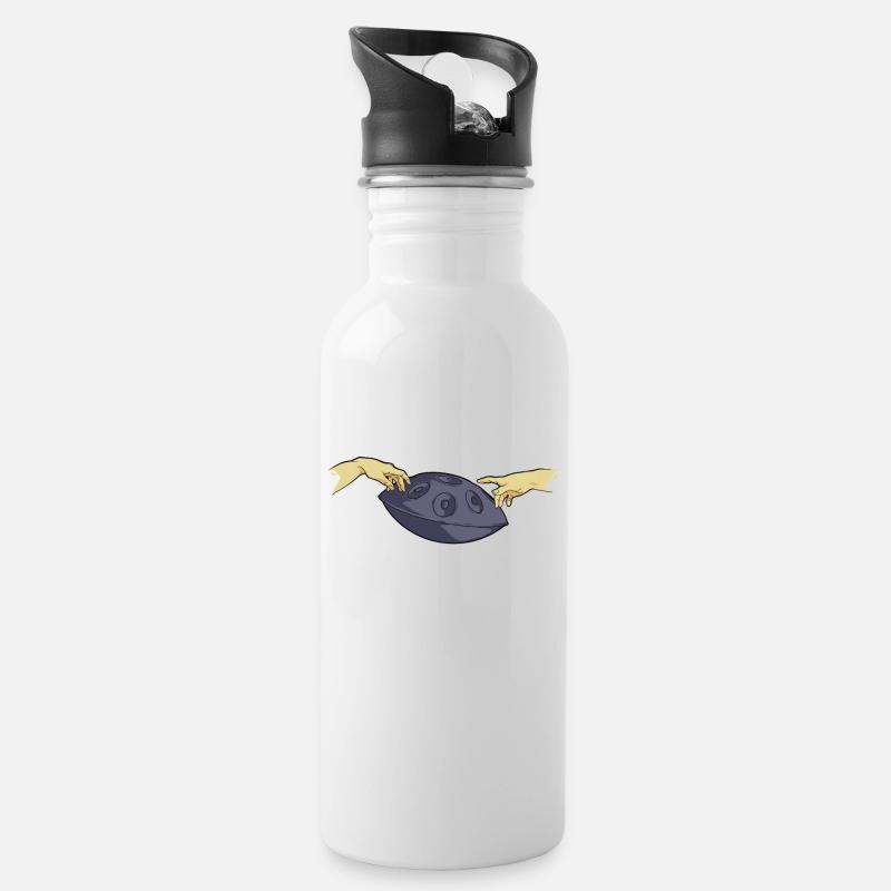 Handpan Spieler Handpan - Trinkflasche mit integriertem Trinkhalm - Weiß