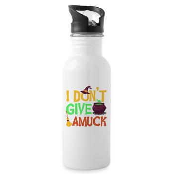 I don't give up, funny halloween witch hat - Water bottle with straw - white - Right