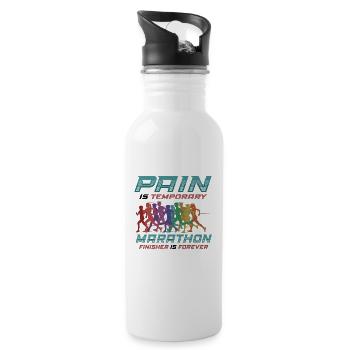 Marathonien finisher, c’est un marathonien depuis toujours - Gourde avec paille intégrée - blanc - Droite