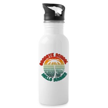 Goodby school hello summer - Water bottle with straw - white - Right
