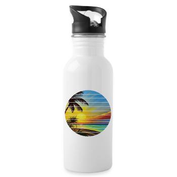 Palm Island Sun Summer Holiday Palm Beach - Water bottle with straw - white - Right