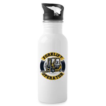 Forklift Operator All-terrain forklift Telehandler - Water bottle with straw - white - Right