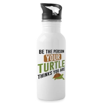 Sea Turtle Tortoise Be The Person - Trinkflasche mit integriertem Trinkhalm - Weiß - Rechts