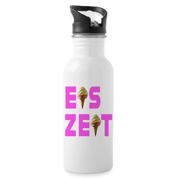 Eiszeit rosa - Trinkflasche mit integriertem Trinkhalm - Weiß - Rechts