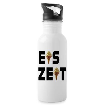 Eiszeit mit Eis - Trinkflasche mit integriertem Trinkhalm - Weiß - Rechts