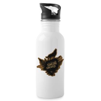 SOMEONE SOMEWHERE CREW PATCH - Trinkflasche mit integriertem Trinkhalm - Weiß - Rechts