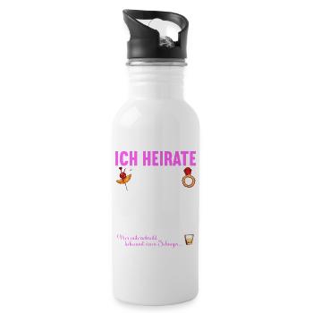 Junggesellenabschied Polterabend JGA Männer - Trinkflasche mit integriertem Trinkhalm - Weiß - Rechts