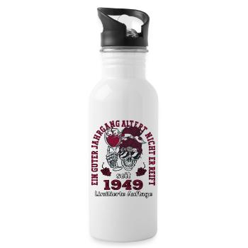 74. Geburtstag 1949 74er Guter Jahrgang - Trinkflasche mit integriertem Trinkhalm - Weiß - Rechts