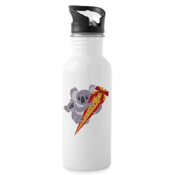 Koala School Cone Back to School School Child ABC Sagittarius - Water bottle with straw - white - Right