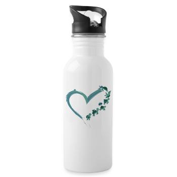 Sea Turtle Tortoise Heart - Trinkflasche mit integriertem Trinkhalm - Weiß - Rechts