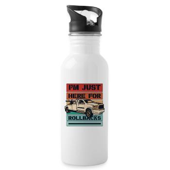 I'm Just Here For Rollbacks Abschleppfahrzeug - Trinkflasche mit integriertem Trinkhalm - Weiß - Rechts