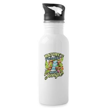 I don't make mistakes in kitchen; I create - Water bottle with straw - white - Right