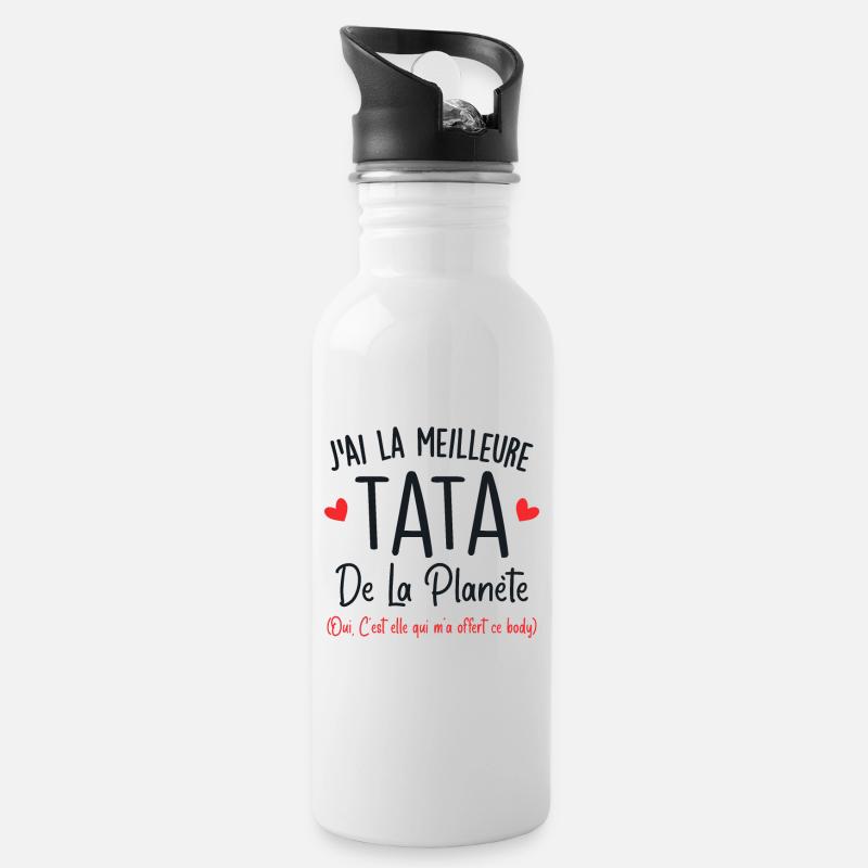 J'ai la meilleure tata de la planète - Gourde avec paille intégrée - blanc