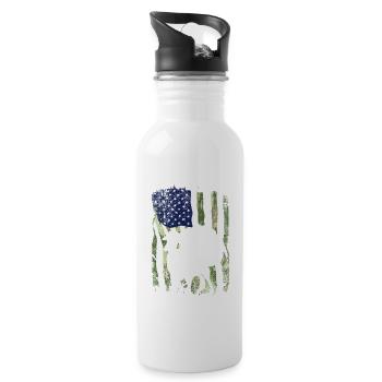 Camo US Amerika Flagge Truthahn Tag Jagd Thanks - Trinkflasche mit integriertem Trinkhalm - Weiß - Rechts