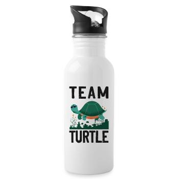 Sea Turtle Tortoise Team Turtle - Trinkflasche mit integriertem Trinkhalm - Weiß - Rechts