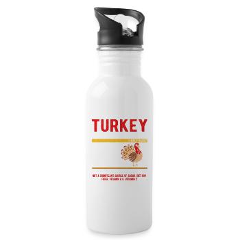 Funny Thanksgiving Day Food Turkey Diet - Water bottle with straw - white - Right
