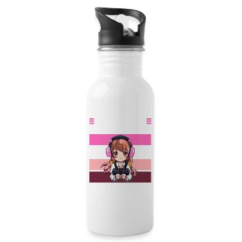 Gaming Console PC Gamer Girl Gamer Girl - Water bottle with straw - white - Right