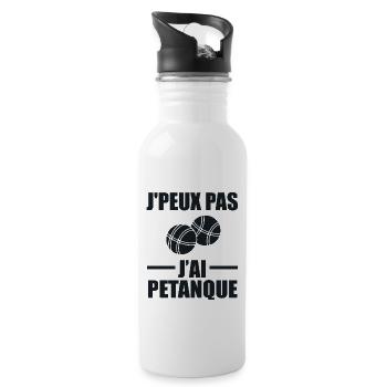 Je Ne Peux Pas, J'Ai Pétanque - Gourde avec paille intégrée - blanc - Droite