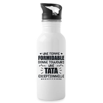 Une Femme Formidable Donne Une Tata Exceptionnelle - Gourde avec paille intégrée - blanc - Droite