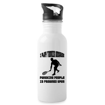 Tennis Player Tennis Lovers Tennis Club Tennis - Water bottle with straw - white - Right