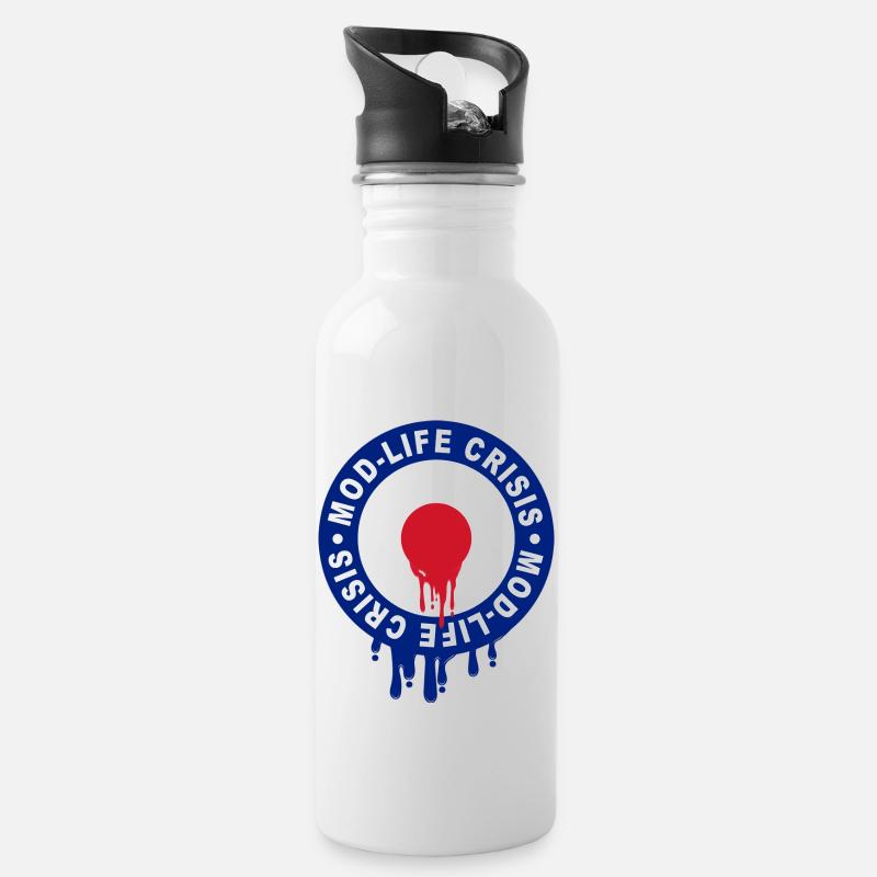 Mod life Krise - Trinkflasche mit integriertem Trinkhalm - Weiß