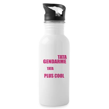 J'ai une tata gendarme plus cool - Gourde avec paille intégrée - blanc - Droite