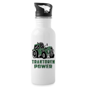 TRAKTOR TRAKTOREN POWER - Trinkflasche mit integriertem Trinkhalm - Weiß - Rechts
