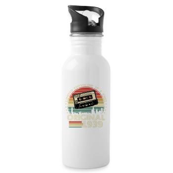 Vintage 1939 Gift - Water bottle with straw - white - Right