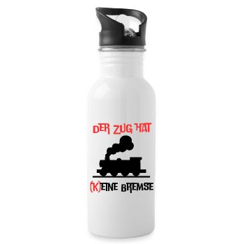 Der Zug hat keine Bremse! Party, Mallorca, JGA! - Trinkflasche mit integriertem Trinkhalm - Weiß - Rechts