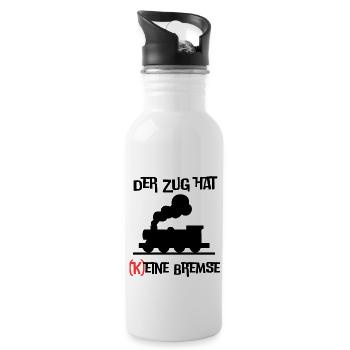 Der Zug hat keine Bremse! Party, Mallorca, JGA! - Trinkflasche mit integriertem Trinkhalm - Weiß - Rechts