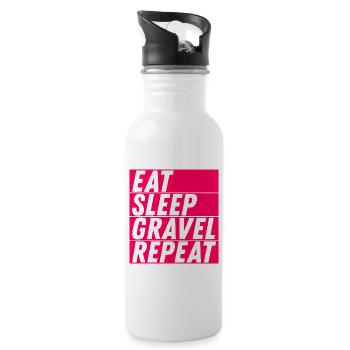 Manger Dormir Gravel Répéter Gravel Vélo Cycliste - Gourde avec paille intégrée - blanc - Droite