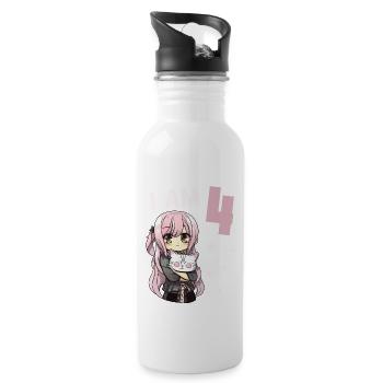 4 ans Fille Anime Kawaii Cat 4ème anniversaire - Gourde avec paille intégrée - blanc - Droite