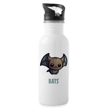 just a boy who loves bats bats bat - Water bottle with straw - white - Right