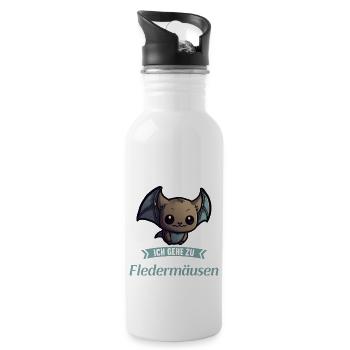Mir reichts ich gehe zu meinen Fledermäusen - Trinkflasche mit integriertem Trinkhalm - Weiß - Rechts