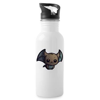 I Just really like Bats ok Fledermaus - Water bottle with straw - white - Right